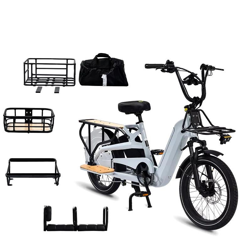 OEM New 250W 500W 750W 1000W 36V 48V Dual Lithium Battery Fat Tire Hub Motor Family Electric Cargo Hybrld Bike for Adult